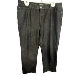 CJ Banks Jeans Women size 16W Petite stretch  36x29 Black straight